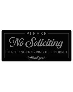 Metallic No Soliciting Outdoor Sign Magnet 3.5x8 