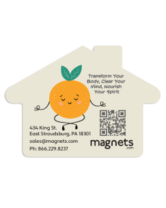 Custom Wellness Orange House Shaped Refrigerator Magnets 3.5x2.5