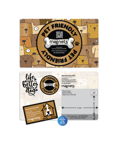 Custom Seal Pet Themed Direct Mail Postcard (8.5x5.25) with Business Card Magnet