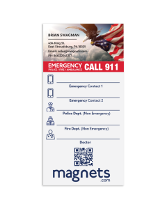USA Eagle Emergency Number Refrigerator Magnets 3x6 