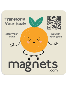 Custom Wellness Orange Refrigerator Magnet Round Corners 4x4