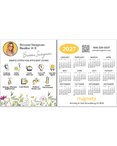 2026 real estate magnetic calendar 4x7 with gold key and heart lock design