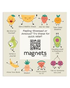 Custom Wellness Stress and Anxiety Relief Tips Refrigerator Magnet 5x5