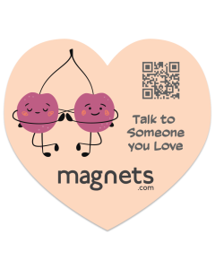 Custom Wellness Cherry Heart Shape Advertising Magnets 3.25x3