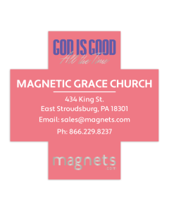 Metallic God is Good Cross Shape Refrigerator Magnets 4x4
