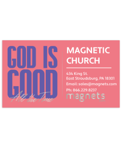 Metallic God Is Good Business Card Magnets 2x3.5