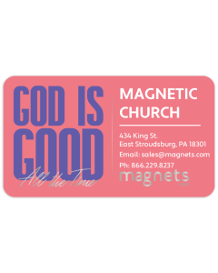 Metallic God Is Good Business Card Round Corner Magnets 2x3.5