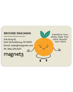 Custom Wellness Orange Fridge Magnets with Rounded Corners 2x3.5