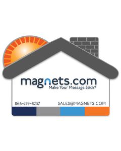 House Shape Refrigerator Magnets with Sun 2.75x1.875