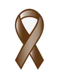 Anti-Tobacco Awareness Brown Ribbon Magnet 3.75x8