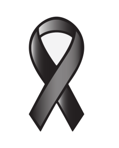Melanoma Awareness Black Ribbon Magnet 3.75x8