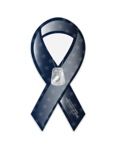 POW/MIA Awareness Ribbon Magnet with Dog Tag Icon 3.75x8