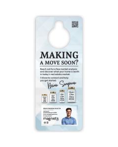 Large Door Hanger with Business Card Magnet 4.5x11