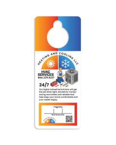 Large Door Hanger with Business Card Magnet 4.5x11