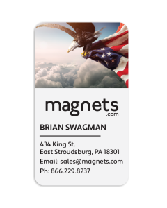 USA Eagle Vertical Round Corner Business Card Magnet