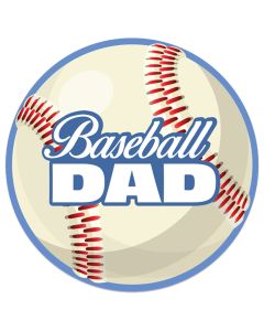 Baseball Dad Circle Car Magnet