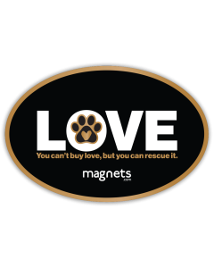 Metallic Bronze Customizable LOVE Rescue Oval Magnet 4x6
