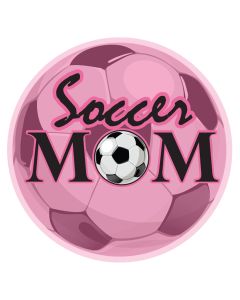 Soccer Mom Magnet: 5" Circle Refrigerator Magnet