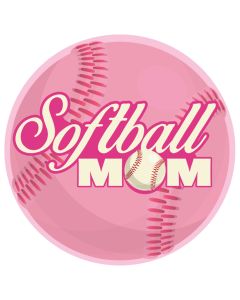 Softball Mom Circle Car Magnet