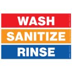 Wash Rinse Sanitize Magnetic Sink Labels