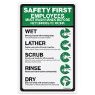 Outdoor Magnetic Sign 5.5x8.5 – SAFETY FIRST EMPLOYEES WASH HANDS for Offices and Commercial Spaces

