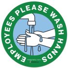 5-inch Round Employee Please Wash Hands Sign – Magnetic for Restaurants, Offices, and Healthcare Facilities
