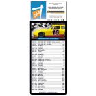 Stock Car Sport Schedule with Custom Business Card Magnet 3.5x9