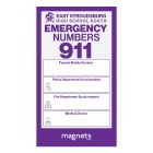 custom 2x3.5 school magnet with important phone numbers for fridge or locker