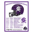 School Schedule Football Magnet 4x5 inches with customizable team logo, made in USA