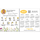 2026 real estate magnetic calendar 4x7 with gold key and heart lock design