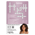 6x9 Interactive Metallic Pink Real Estate Crossword Puzzle Realtor Magnet